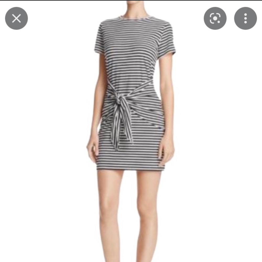 Theory Dakui Stripe front tie dress